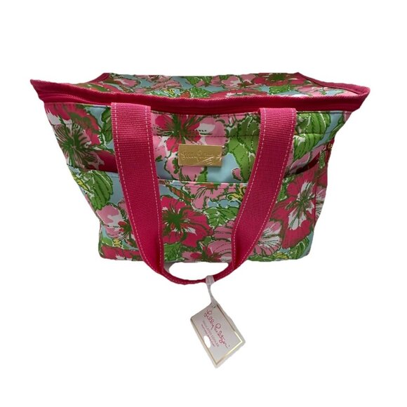Lilly Pulitzer Insulated Beach Cooler BIG FLIRT 15.5x10x12 Tropical Hibiscus NWT - Picture 3 of 10